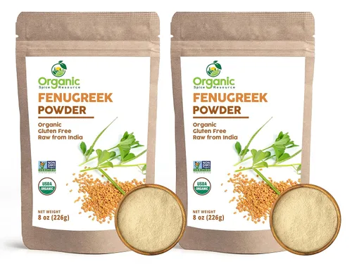 Vista 6 de SHOPOSR - Polvo de fenogreco orgánico 8 oz - 226g USDA Orgánicos y Proyecto Verificado sin OGM Aprobado Producto de India 100% Crudo