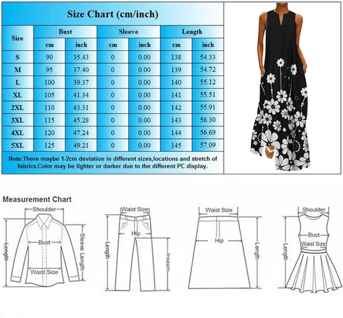 Vista 2 de Vestido largo de verano para mujer casual sin mangas con cuello en V holgado bohemio para playa con bolsillos A1