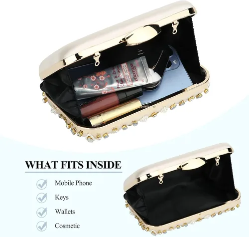 Vista 5 de Tanpell Bolso de noche con cuentas de cristal para mujer