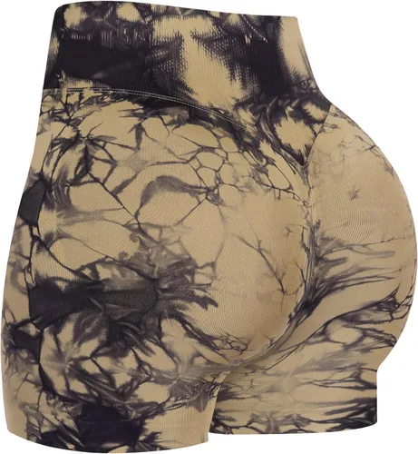 Vista 12 de ATHVOTAR Pantalones cortos de gimnasio para entrenamiento para mujeres, cintura alta sin costuras que levantan y fruncen los glúteos, pantalones