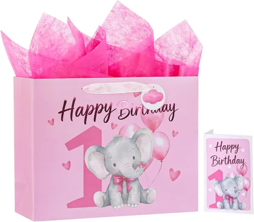 Vista 30 de Powbrace Bolsa de regalo de cumpleaños número 30 negra de 13 pulgadas con papel de seda y tarjeta de felicitación para fiestas, bolsa de regalo