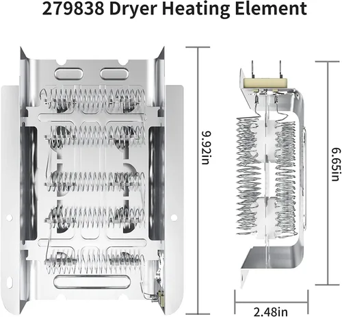 Vista 4 de 279838 W10724237 3403585 Reemplazo del conjunto del elemento calefactor de la secadora por AMI PARTS - Compatible con WED4815EW1 NED4655EW1
