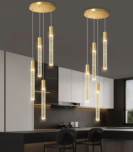 Vista 17 de 3 Packs Pendant Lights for Kitchen Island Independent LED Light Modern Dimmable Lights Pendant Lighting Fixtures for Dining Room Bedroom Hanging