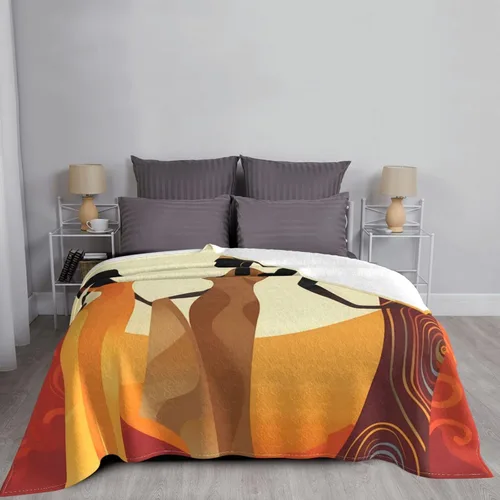 Vista 5 de Manta de franela estampada decorativa, manta negra africana para mujeres y niñas, manta suave para cama, sofá, decoración de silla, regalos