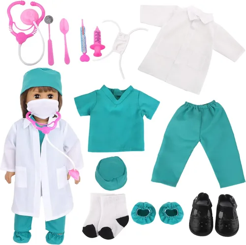 Vista 10 de MSYO Juego médico de 18 pulgadas con bata blanca, herramientas quirúrgicas y quirúrgicas, disfraz de juego de rol para niños de 3 a 12 años, se