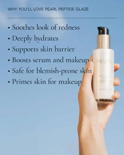 Vista 6 de MARA Pearl Peptide Glaze - Suero de tóner esencia 3 en 1 con péptidos de colágeno marino, beta-glucano y polvo de perla, tratamiento hidratante