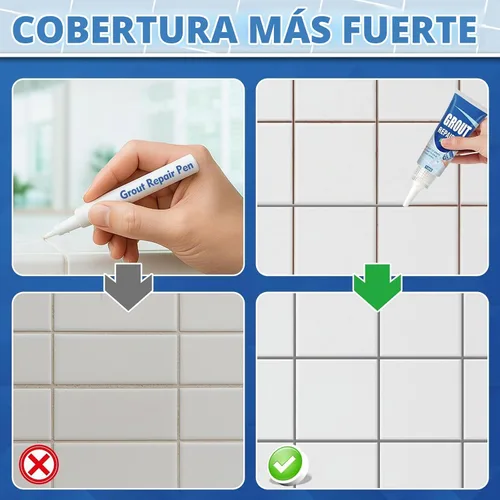 Vista 3 de Kit de Reparación de Lechada para Azulejos, 2 Paquetes de Lechada de Secado Rápido para Baño, Cocina, Ducha, Triple Uso Versátil con Sellador