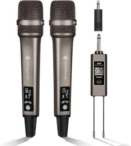 Vista 10 de Micrófono inalámbrico para cantar, micrófono vocal profesional