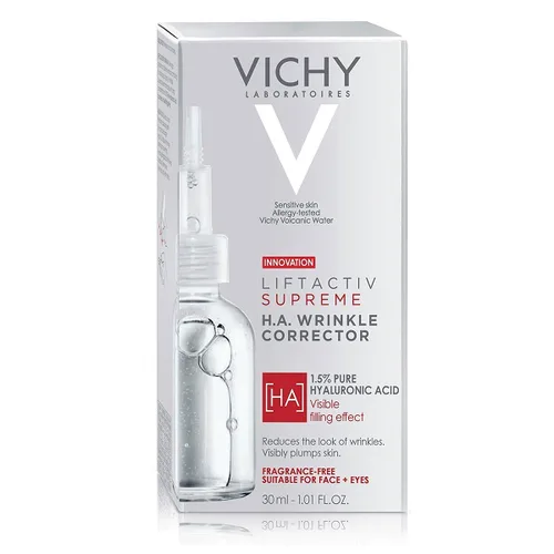 Vista 9 de Vichy LiftActiv Supreme - Suero facial de ácido hialurónico al 1.5% y corrector de arrugas, suero antienvejecimiento para la cara para reducir