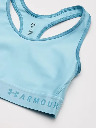 Vista 3 de Under Armour Amour - Sujetador medio con agujero de cerradura color verde limaazul marino medianoche