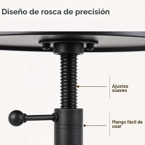 Vista 5 de LOKKHAN Mesa de bar giratoria ajustable de 30 a 35.4 pulgadas, mesa redonda de madera de 23.6 pulgadas de diámetro, cocina industrial rústica