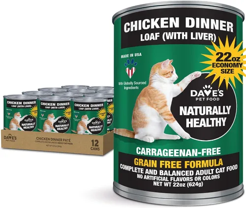 Vista 11 de Dave's Pet Food Alimento húmedo para gatos sin granos (fórmula de pollo), hecho en Estados Unidos, naturalmente saludable, alimentos enlatados