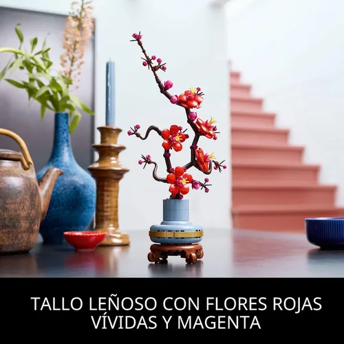 Vista 3 de LEGO Botanicals - Juegos de construcción de flores de ciruela artificiales para adultos - Flor artificial para centro de mesa de cena, decoración