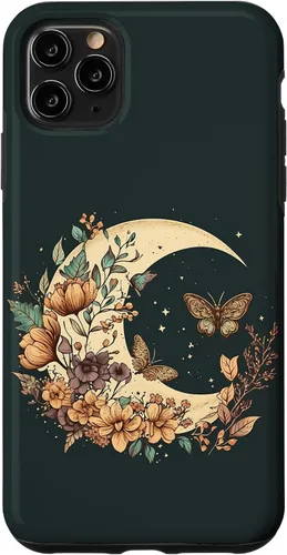 Vista 11 de Funda bohemia con diseño de luna creciente y mariposa para iPhone 15