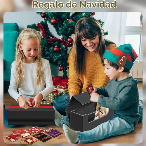 Vista 7 de Homthy Funda de 600 cartas para comercio, cierre magnético de cuero, caja de almacenamiento Commander para deportes, juegos, tarjetas estándar Negro