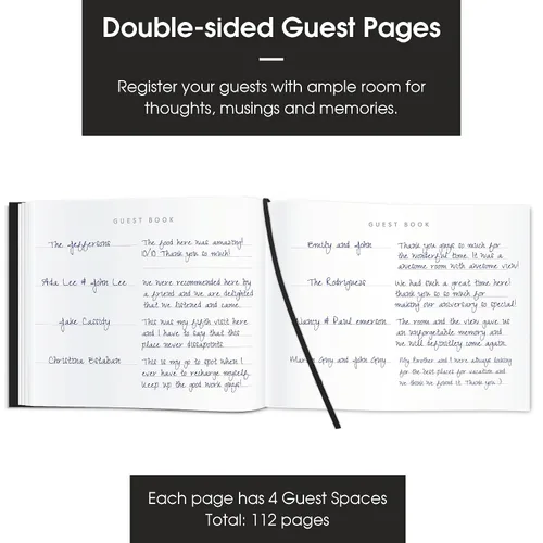 Vista 3 de Useful Co. - Libro de invitados negro, para recepción de boda, libro de registro, libro de visitas para casa de vacaciones, libro de visitas