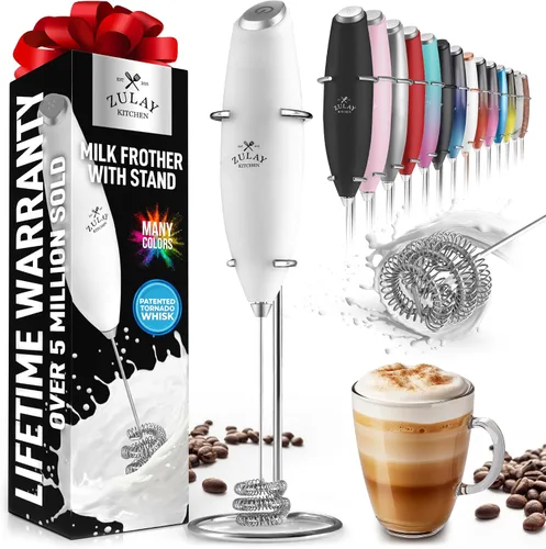 Vista 213 de Zulay Milk Boss Espumador de leche potente manual, hace espuma para latte, batidor para mezclar bebidas, café, miniespumador para capuchino, frappé