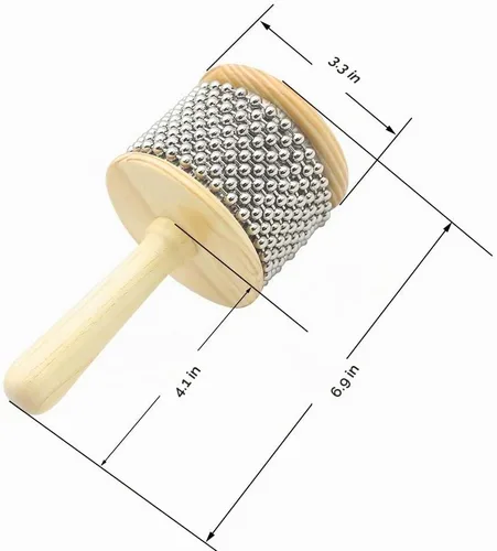 Vista 8 de Instrumento de percusión de madera Cabasa Hand Shaker con cuentas de metal para banda de aula 3.4