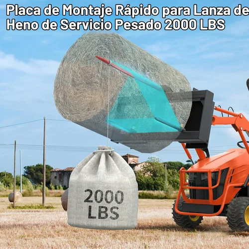 Vista 2 de YITAMOTOR Accesorio de lanza de heno de 49 pulgadas, fijación rápida