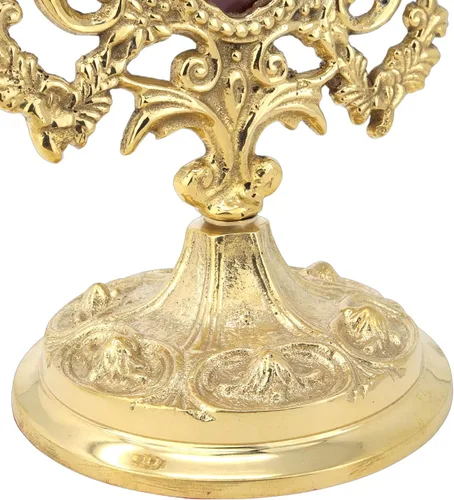 Vista 7 de Needzo Monstrance de latón adornado, Relicario para la Sagrada Eucaristía, 5.75 x 9 pulgadas