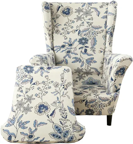 Vista 20 de CRFATOP 2 fundas elásticas para silla con respaldo de alas de mariposa, fundas de tela de elastano con respaldo de ala, fundas para sillón con parte