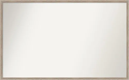 Vista 17 de Amanti Art Espejo de baño blanco para sobre el fregadero, 24 x 27 pulgadas, espejo de tocador rectangular con cuña de madera dura, marco de madera