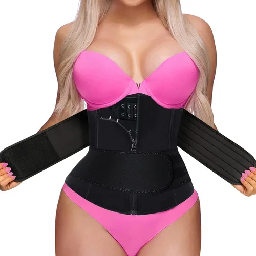 Vista 7 de GainKee, corsé para cinturón de clip y cremallera para mujer, neopreno, chaleco de sudor para dar forma al cuerpo