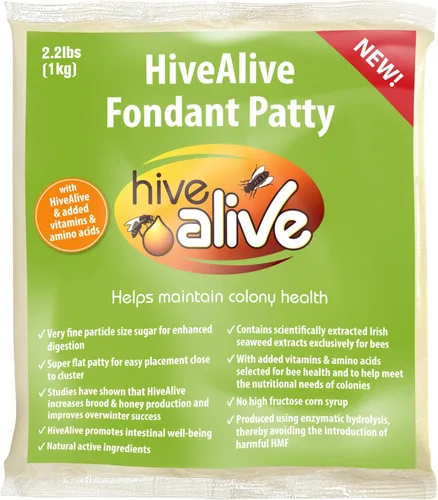 Vista 10 de HIVE ALIVE Fondant de alimento para abejas para alimentación de invierno, primavera y otoño, 2.2 libras x 15 unidades Paquete de 15 unidades de 2.2