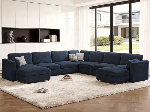 Vista 57 de CUGOAO Sofá biplaza extragrande de 83.5 pulgadas, sofás para sala de estar, sofá nube de felpilla de asiento profundo, sofá modular seccional, funda