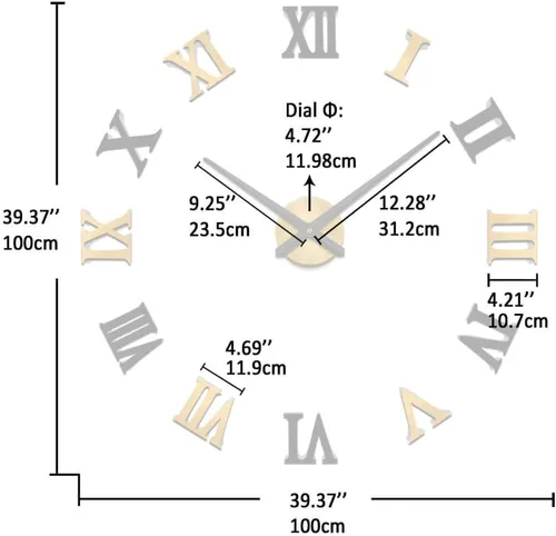 Vista 2 de VANGOLD Reloj de pared de diseño para decoración de sala de estudio