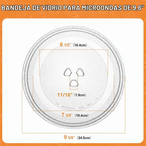 Vista 2 de Placa de microondas de 9.6 pulgadas para microondas pequeños