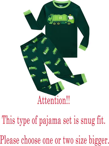 Vista 2 de Family Feeling - Conjunto de pijama de manga larga, diseño 100% de algodón, para niños pequeños