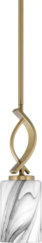 Vista 46 de Toltec Lighting Cavella Stem Colgado Mini colgante, acabado grafito, vidrio de muselina blanca de 4 pulgadas