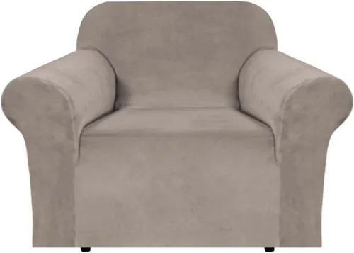 Vista 35 de H.VERSAILTEX Fundas de terciopelo elástico para sofá de dos plazas, fundas para sofá de 2 cojines para sala de estar, fundas deslizables con correas