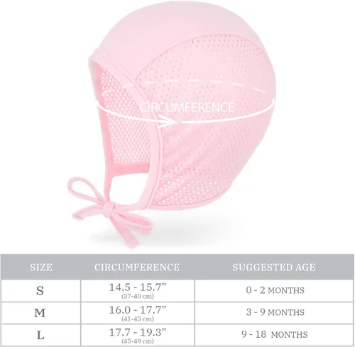 Vista 6 de Gorro de bebé de malla de verano suave para niños y niñas, gorro de piloto de moda, gorro de bebé, 19.7 ft, 39.4 ft, 59.1 ft
