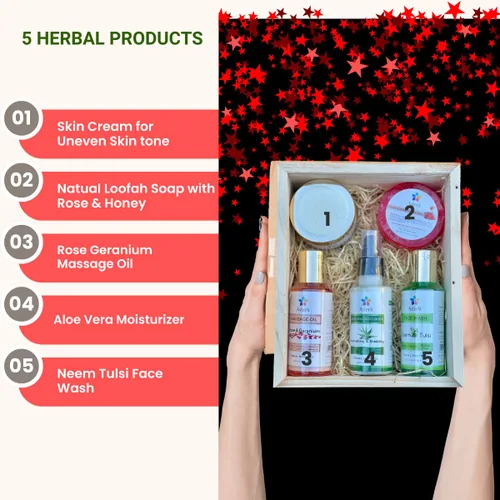 Vista 3 de Caja de regalo natural 5 en 1 para el cuidado de la piel para mujeres, regalos únicos para mujeres, regalo para mujer que lo tiene todo