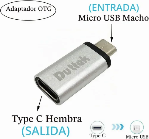Vista 3 de Duttek Adaptador USB-C a Micro USB, 480 Mbps, compatible con OTG, para FLIR One Pro, Huawei Y7/Y6/P Smart/P8 Lite y Smartphones, Tablets