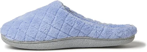 Vista 5 de Dearfoams - Pantuflas informales de felpa acolchada Leslie para mujeres - Azul