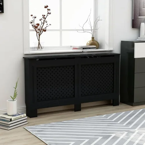 Vista 12 de Cubierta negra para radiador, cubierta de calentador de MDF, para gabinete, accesorios de calefacción, accesorios de calefacción, decoración de Negro