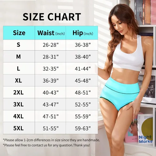 Vista 6 de Migbean Ropa interior de algodón para mujer - Ropa interior para mujer, ropa interior para mujer, bragas para mujer, multicolor, varios tamaños