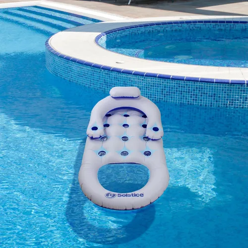 Vista 2 de Flotador inflable de piscina inflable del solsticio - 64" - azul y blanco
