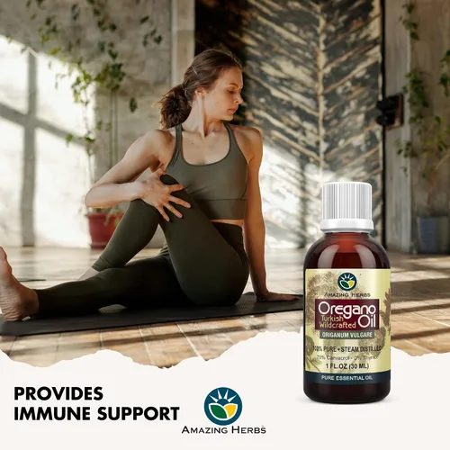Vista 6 de Amazing Herbs Aceite esencial de orégano puro, aceite de orégeno 100% puro, mejora la salud cardiovascular y promueve la salud gastrointestinal