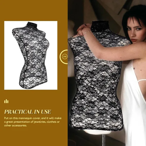 Vista 4 de ULTECHNOVO Funda de maniquí de encaje de algodón y encaje, cubierta protectora de tela reutilizable para vestido de estudio minorista, exhibición