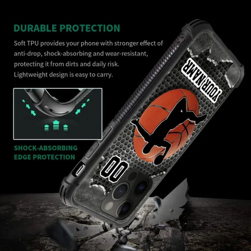 Vista 6 de Funda compatible con iPhone 15/14 Pro Max 15/14 Plus/15 14 13 12 11 Pro Max Mini/Xs X Max Xr/7 8 Plus SE2, personalizada, número de nombre