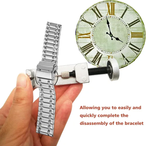 Vista 4 de Sdanart Kit de herramientas de extracción de eslabones de reloj, herramienta de extracción de pines de reloj con 10 pines adicionales para removedor
