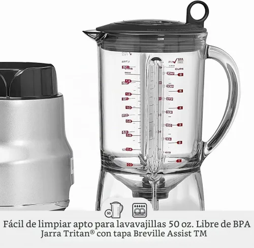 Vista 5 de Breville BBL620BTR Licuadora Fresh and Furious, Black Truffle Trufa Negra