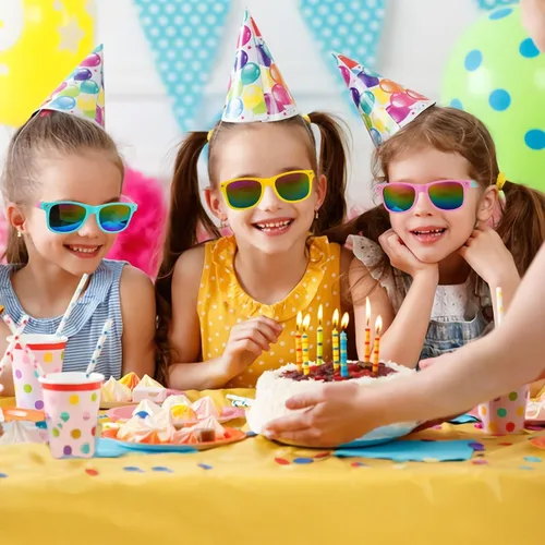 Vista 5 de SCIONE Paquete de 24 lentes de sol para niños, regalos de fiesta de cumpleaños, graduación, fiesta de playa, piscina, regalos de San Valentín