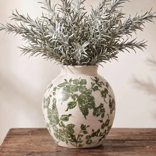 Vista 10 de Florero de cerámica negra, jarrón grande de cerámica, jarrones decorativos bohemios para decoración moderna, jarrón acanalado, jarrones de hierba
