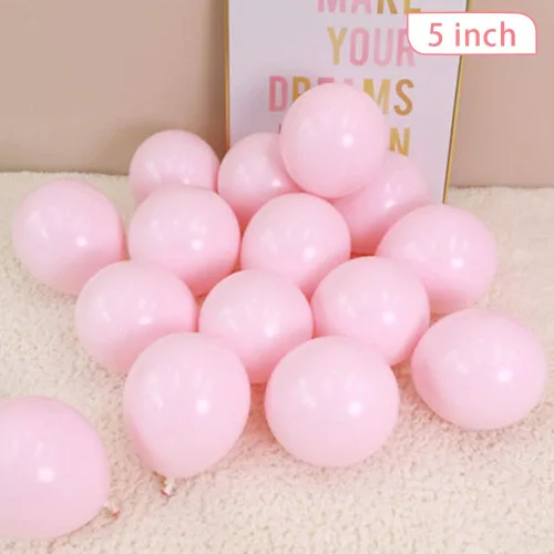 Vista 5 de BEISHIDA - 200 globos de 5 pulgadas de color rosa pastel, globos pequeños de color rosa bebé, globos mini de color rosa claro macaron, globos