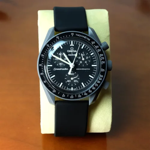 Vista 7 de Correa de reloj para Omega X Swatch Moonswatch Correa de reloj Speedmaster 20MM de liberación rápida de goma de repuesto